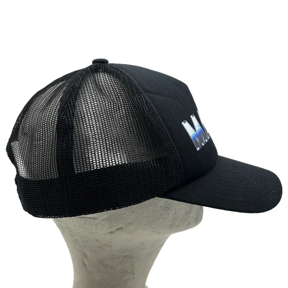 Mack Trucks Mesh Trucker Hat Black Blue Chrome Logo Cotton On Licensed Cap